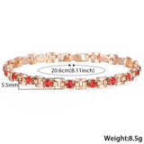 Rose Gold CZ Link Bracelet for Women 20.6cm GBM101