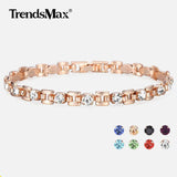 Rose Gold CZ Link Bracelet for Women 20.6cm GBM101