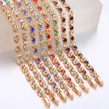 Rose Gold CZ Link Bracelet for Women 20.6cm GBM101