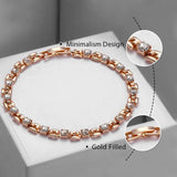 Rose Gold CZ Link Bracelet for Women 20.6cm GBM101