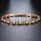 Rose Gold CZ Link Bracelet for Women 20.6cm GBM101