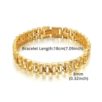 Chunky Mens Hand Chain Bracelets Gold/Silver Link Bracelet For Men