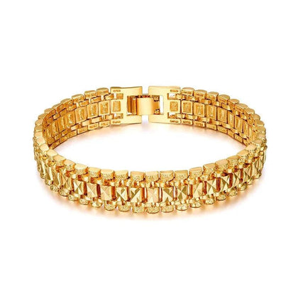 Chunky Mens Hand Chain Bracelets Gold/Silver Link Bracelet For Men