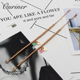 Eternal Love Beaded Bracelet w/ Double Heart Charm