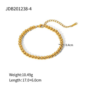 Uworld Bead Chain Bangle Bracelet Waterproof Jewelry Statement Golden