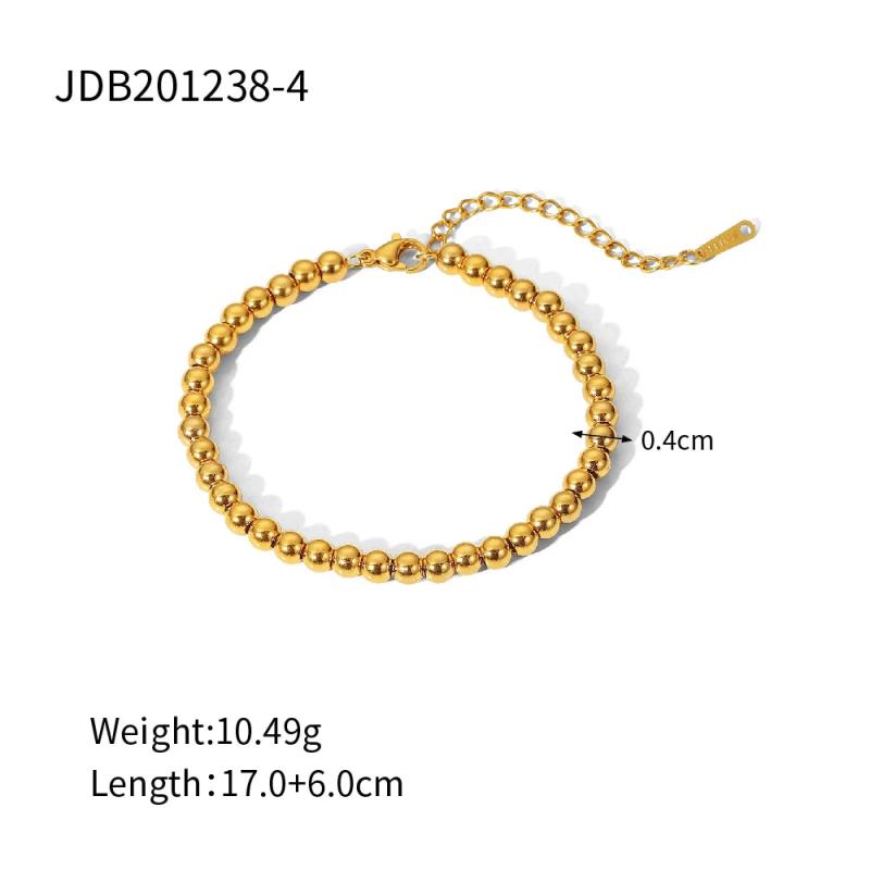 Uworld Bead Chain Bangle Bracelet Waterproof Jewelry Statement Golden