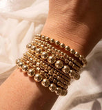 Uworld Bead Chain Bangle Bracelet Waterproof Jewelry Statement Golden