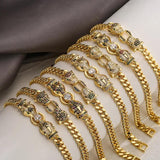 Leopard Bangle with AAA CZ Stone, Hip-hop Bracelet for Men and Women