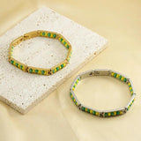 Waterproof Stainless Steel Beaded Bracelet 18k Plated