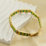 Waterproof Stainless Steel Beaded Bracelet 18k Plated