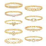 CZ Chain Bracelet for Women, Plated Dainty Jewelry