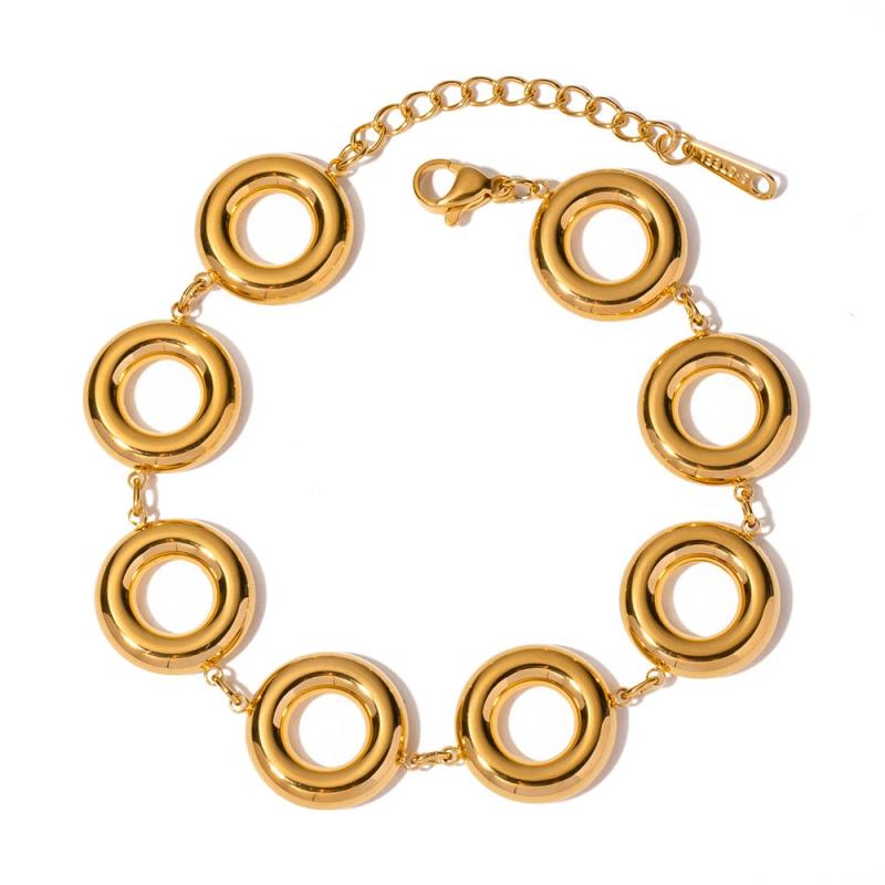 Youthway Circle Bracelet 18K Plated Stainless Steel for Women