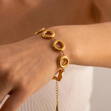 Youthway Circle Bracelet 18K Plated Stainless Steel for Women