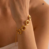 Youthway Circle Bracelet 18K Plated Stainless Steel for Women