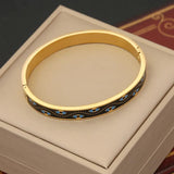 Colorful Stainless Steel Evil Eye Enamel Bangle Bracelet