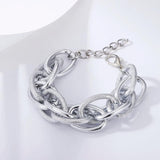 Punk Twisted Chunky Chain Bracelets for Women Boho Big Thick Iron Link Bracelet