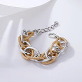 Punk Twisted Chunky Chain Bracelets for Women Boho Big Thick Iron Link Bracelet