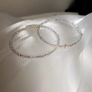 2PCS Colorful Crystal Bracelet Set Sweet Jewelry