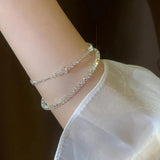 2PCS Colorful Crystal Bracelet Set Sweet Jewelry