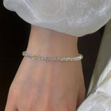 2PCS Colorful Crystal Bracelet Set Sweet Jewelry