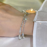 2PCS Colorful Crystal Bracelet Set Sweet Jewelry