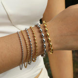 3mm Beads Chain Bracelet for Women, Stainless Steel Wristband