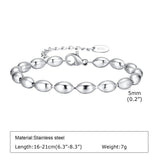 3mm Beads Chain Bracelet for Women, Stainless Steel Wristband