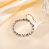 3mm Beads Chain Bracelet for Women, Stainless Steel Wristband