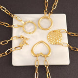 316L Stainless Steel Women's Heart Bracelet Charm Butterfly Round Pendant Chain