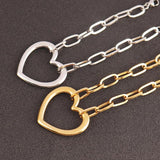 316L Stainless Steel Women's Heart Bracelet Charm Butterfly Round Pendant Chain