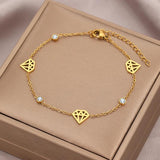 Cartoon Stainless Steel Bracelet with Zircon Pendant