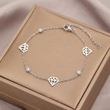 Cartoon Stainless Steel Bracelet with Zircon Pendant