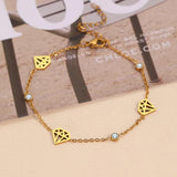 Cartoon Stainless Steel Bracelet with Zircon Pendant