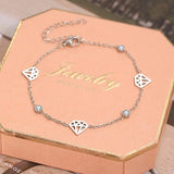 Cartoon Stainless Steel Bracelet with Zircon Pendant