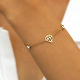 Cartoon Stainless Steel Bracelet with Zircon Pendant