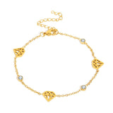 Cartoon Stainless Steel Bracelet with Zircon Pendant