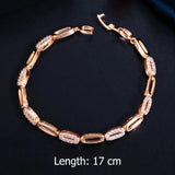 Pera Noble CZ Zircon Rose Tennis Bracelet for Women