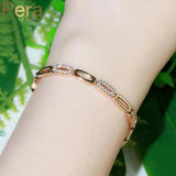 Pera Noble CZ Zircon Rose Tennis Bracelet for Women