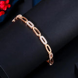 Pera Noble CZ Zircon Rose Tennis Bracelet for Women