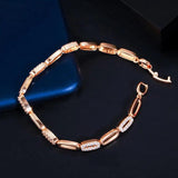 Pera Noble CZ Zircon Rose Tennis Bracelet for Women