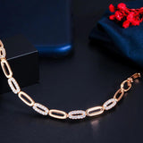 Pera Noble CZ Zircon Rose Tennis Bracelet for Women
