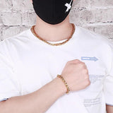 6mm Hip Hop Titanium Steel Men's Bracelet Stainless Steel Chain