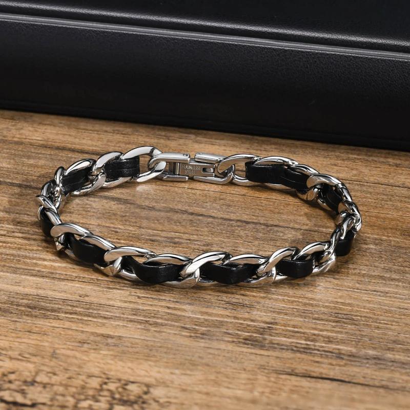 Stylish 7.5MM Stainless Steel Chain Bracelet for Men and Women