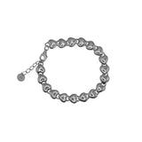 Silver Double Side Heart Stitching Bracelet - Unique Jewelry