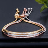 CWWZircons CZ Rose Jewelry Adjustable Bracelet Bangle for Women