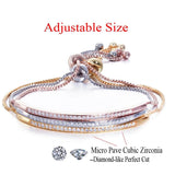 CWWZircons CZ Rose Jewelry Adjustable Bracelet Bangle for Women