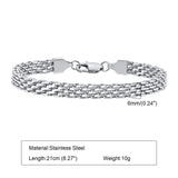 Mesh Link Chain Bracelets for Women Men,Stainless Steel Italian Chain Wristband