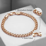 Rose Bismark Link Chain Copper Bracelet 585 5mm GB422