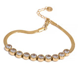 Colorful Cubic Zirconia Bracelet Bangle Stainless Steel