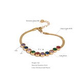 Colorful Cubic Zirconia Bracelet Bangle Stainless Steel